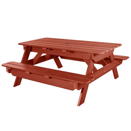 Highwood Usa Rectangle Hometown Picnic Table, Rustic Red, 6 ft L, 30 in H Overall AD-TBL-HI02-RED